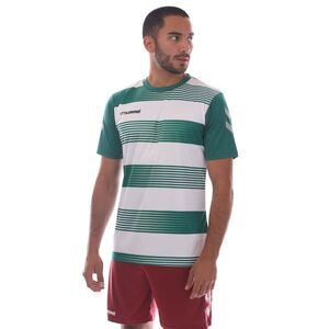 Hummel Mens Hooped T-Shirt / Green/White